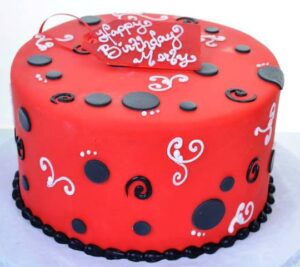 #1990 – Red with Black Dots