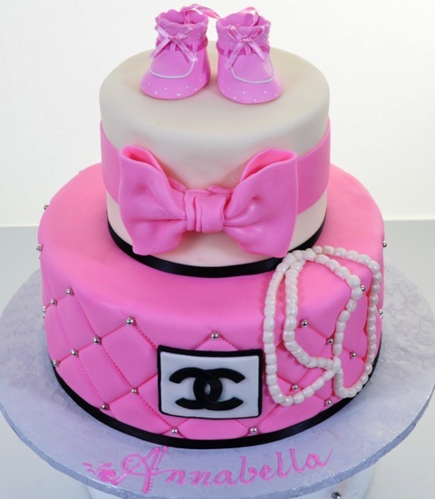 chanel baby shower cake